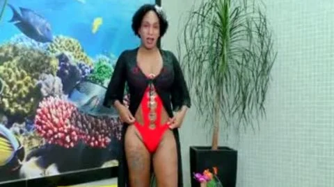TS Granny Adrieli Pinheiro Self Sucks Her thick Horse penis And Cums In mouth