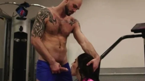 Tall dude Licks And bonks The ass Of Super slutty TS In Gym