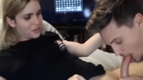 blond ladyman blow job stimulation From Hubby webcam