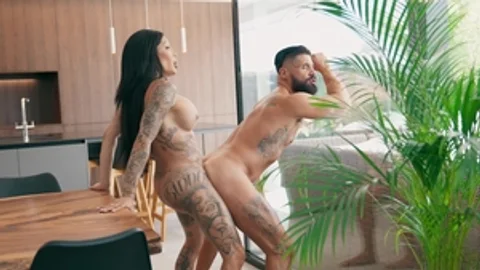 Trans Angels: Tatted-Up Tgirl Dominates Justin in Doggy Style