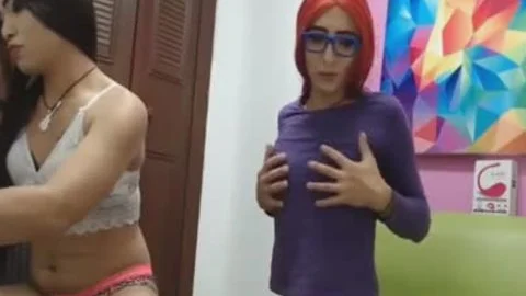 couple ladyboy Jerking dick And Fingering poopers