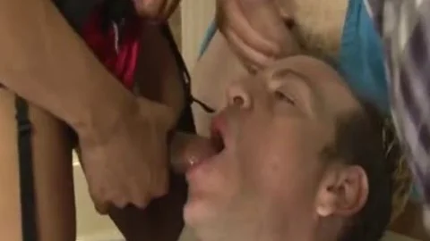 sleazy shemale Dap With cumshot