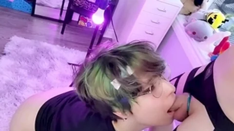 wild Femboy Sucks A Flacid Piece Of dick