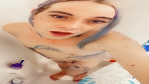 lusty girl nude Taking A Shower