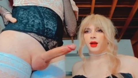 blond shelady Strokes Her thick Shaft