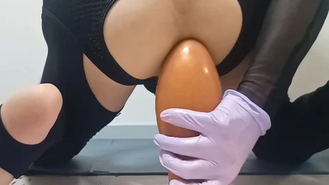 Sissy-Kuroko giant butthole-plug