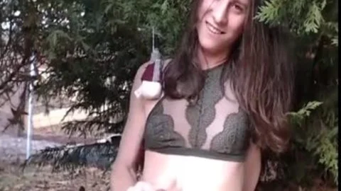 slutty t-girl Lily (Smiling Green Leaves) HD